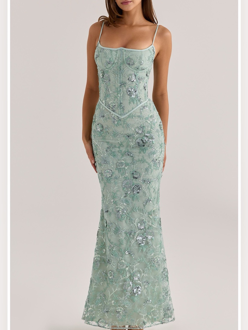 House of CB Naima Jade Hand Beaded Maxi Dress